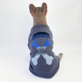 Maglioncino Di Lana "Woof" Grigio Dettagli Neri/Blu