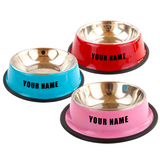 Ciotola in acciaio inox 3 colori personalizzabile con nome