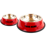 Set 2 Ciotole in Acciaio Inox 3 Colori Personalizzabile con Nome