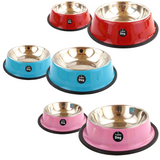 Set 2 Ciotole in Acciaio Inox 3 Colori Personalizzabile con Nome