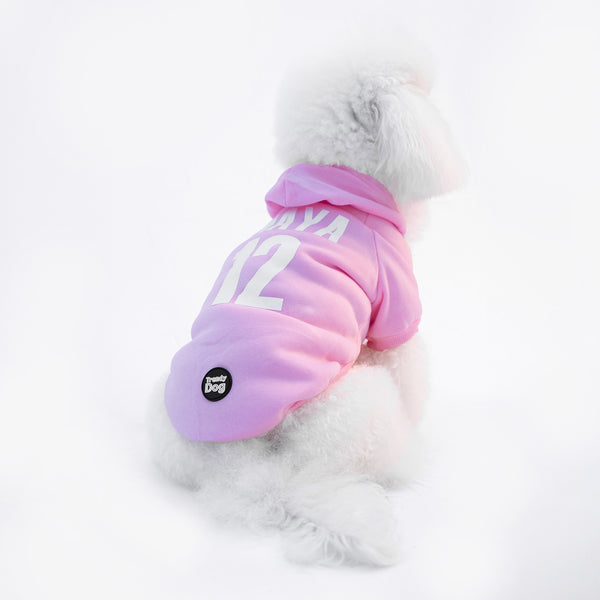 Rosa Sweatshirt „Trendy Dog“, anpassbar mit Namen und Nummer