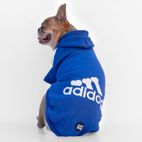 Blaues Sweatshirt „Adidog“, personalisierbar mit Namen