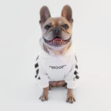 Felpa "woof" Bianca Personalizzabile con nome
