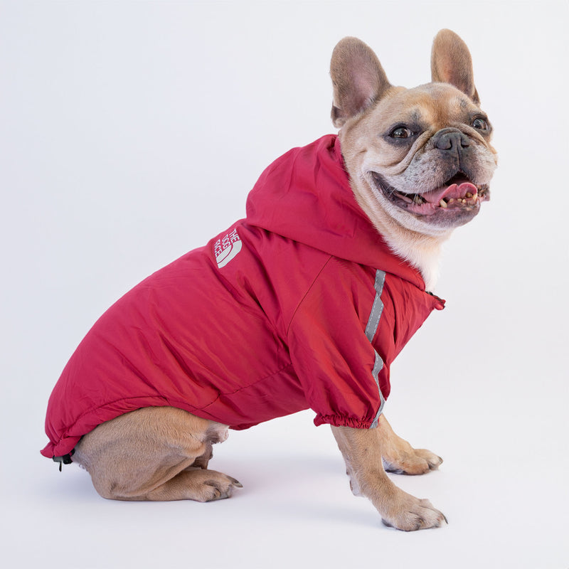 Rote Jacke „The Dog Face“ X „Pupreme“, anpassbar mit Namen