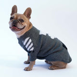 Maglioncino Di Lana "Woof" Grigio Dettagli Neri/Bianchi