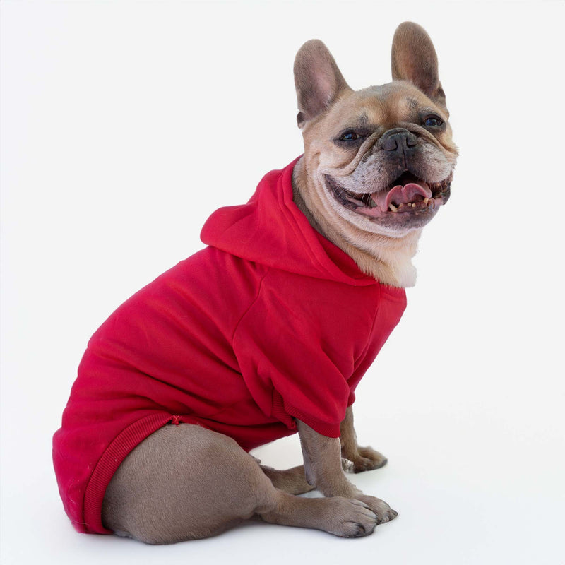 Sweat rouge "The Dog Face" personnalisable avec prénom