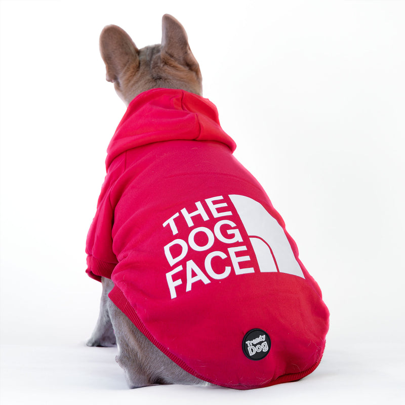 Sweat rouge "The Dog Face" personnalisable avec prénom