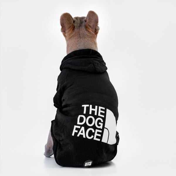 Schwarzes Sweatshirt „The Dog Face“, personalisierbar mit Namen