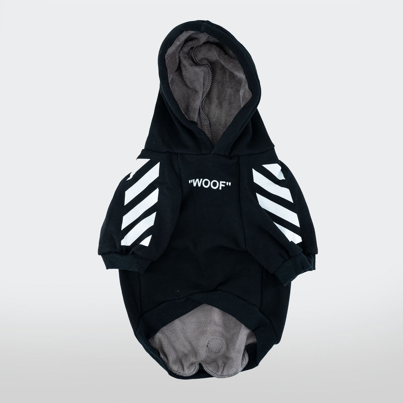 Felpa "woof" Nera Personalizzabile con nome
