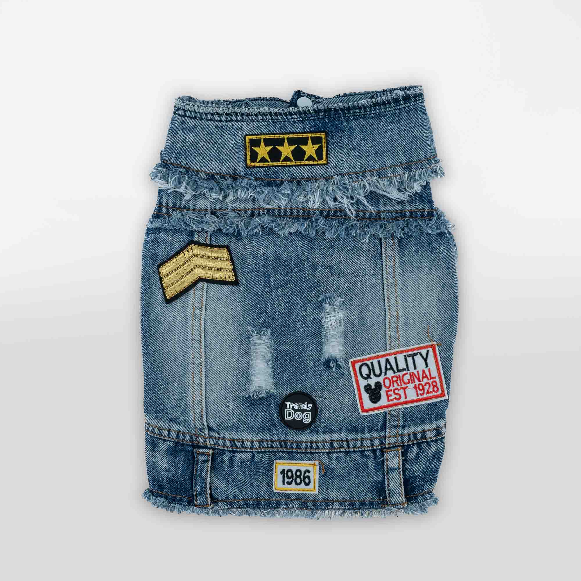 Giacca jeans con toppe outlet