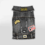 Giacca Di Jeans con Toppe Scura