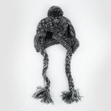 Bonnet en laine gris avec pompon
