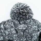 Bonnet en laine gris avec pompon