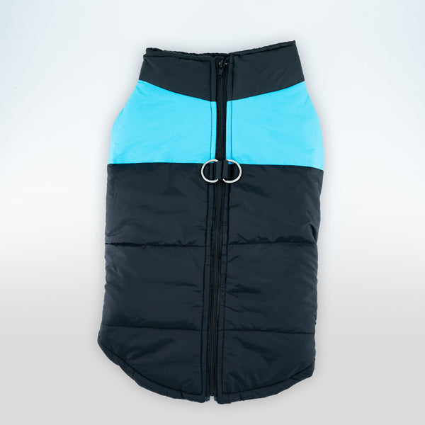 Doudoune avec détail bleu clair.Bavoir intégré.Personnalisable avec prénom