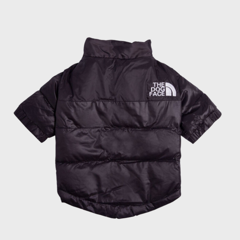 Schwarze Daunenjacke „The Dog Face“, personalisierbar mit Namen