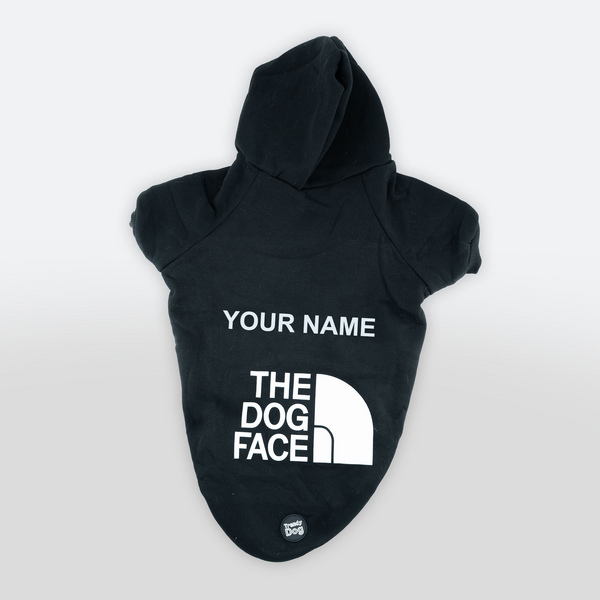 Schwarzes Sweatshirt „The Dog Face“, personalisierbar mit Namen