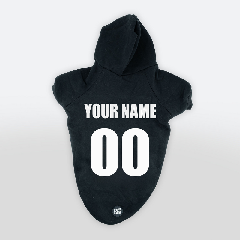 Felpa "Trendy Dog" Nera Personalizzabile con nome e numero