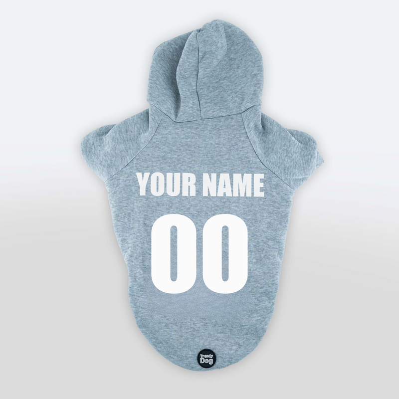 Felpa "Trendy Dog" Grigia Personalizzabile con Nome e Numero