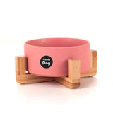 Bol en céramique avec base en bois 2 couleurs personnalisable avec prénom