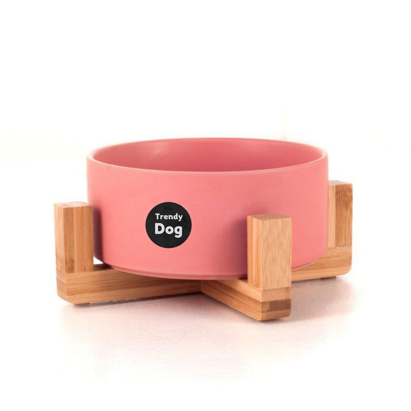 Bol en céramique avec base en bois 2 couleurs personnalisable avec prénom