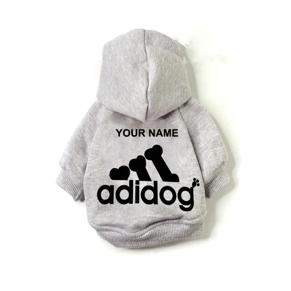 Felpa "Adidog" Grigia Personalizzabile con nome